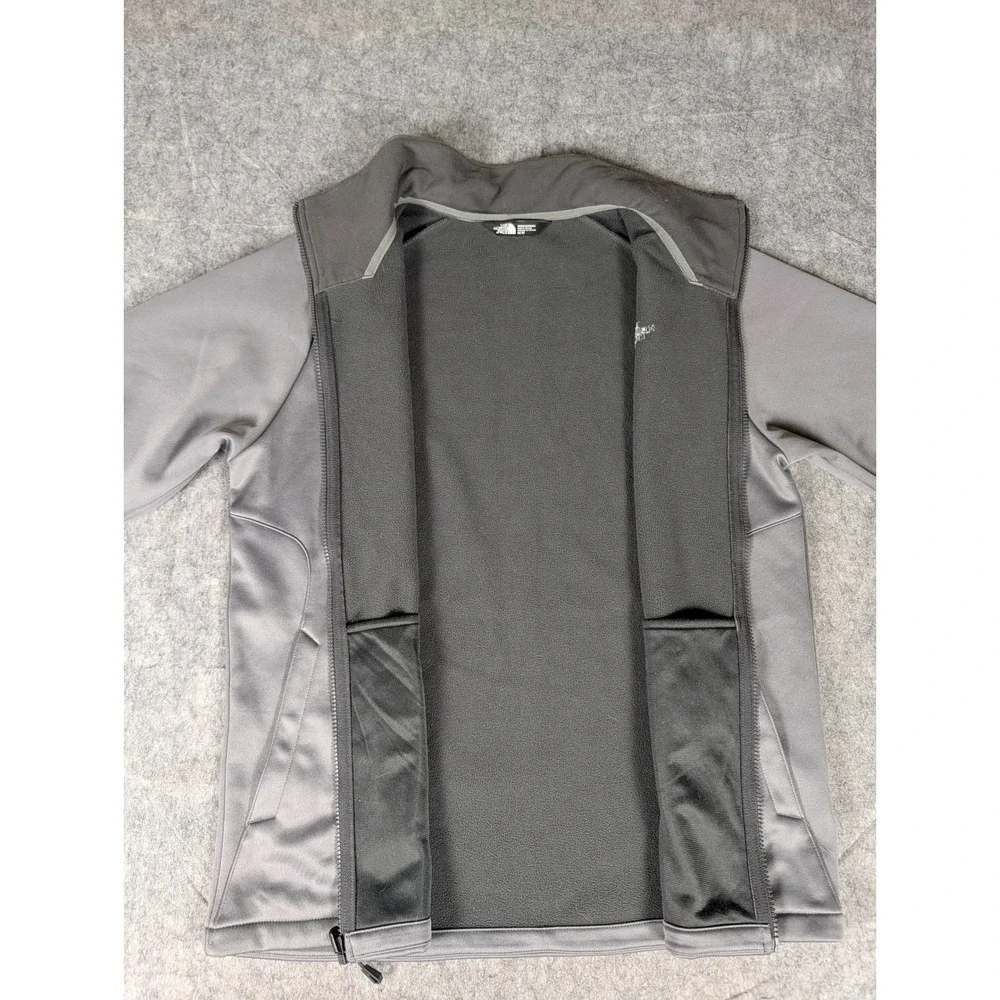 The North Face Mens Full Zip Fleece Jacket Grey Mock Neck Raglan Sleeve M